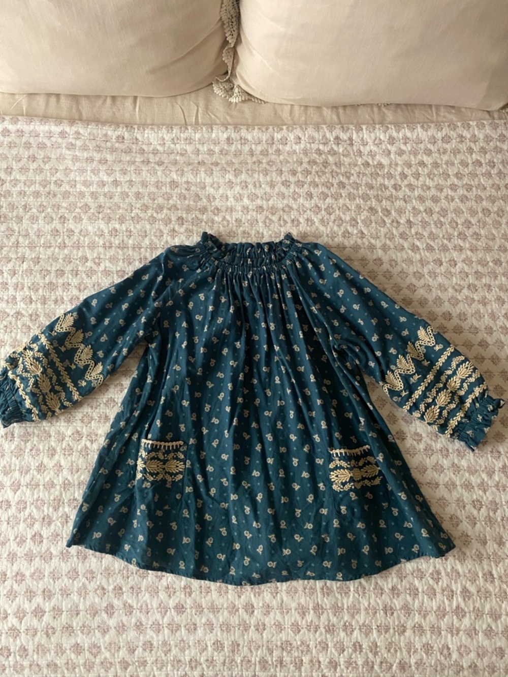 Apolina Kids blue embroidery dress size 3 to 5 years